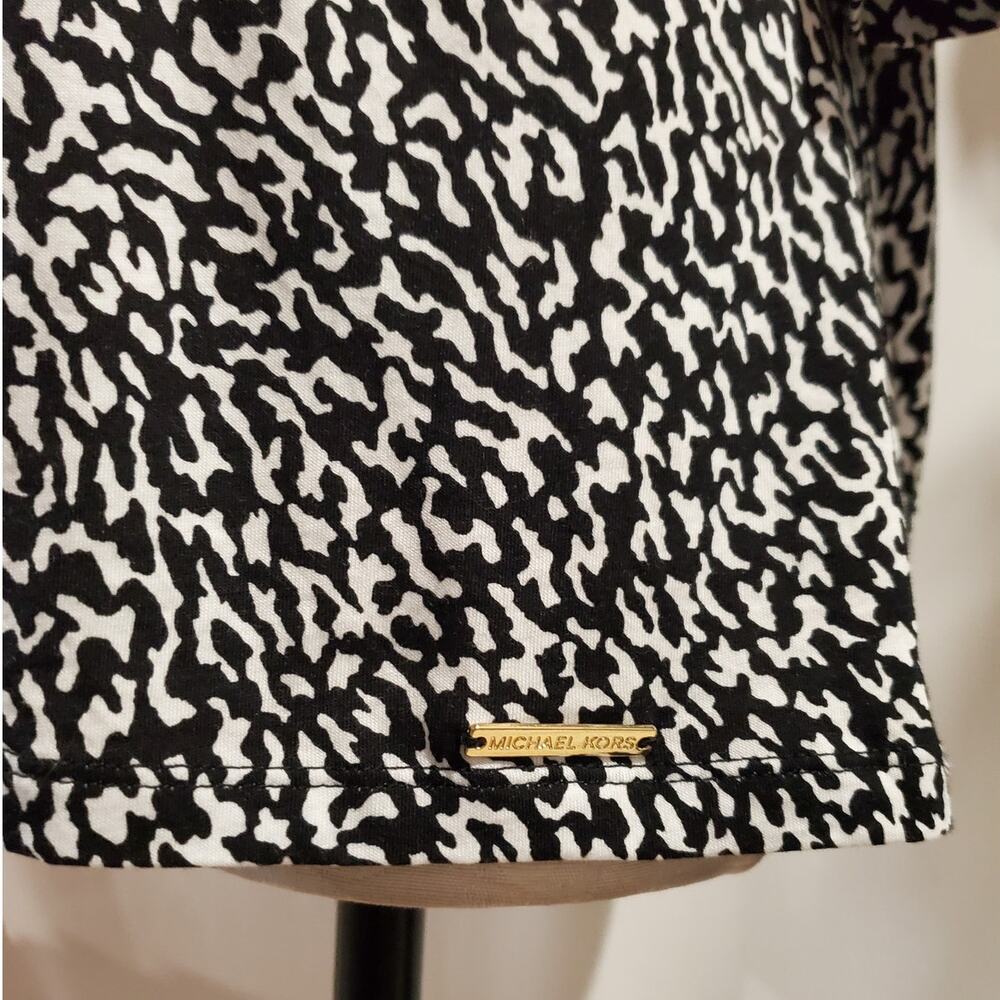 MICHAEL Michael Kors Leopard Animal Print Scoop Neck Bell 3/4 Sleeve Top Sz 1X - Picture 5 of 10